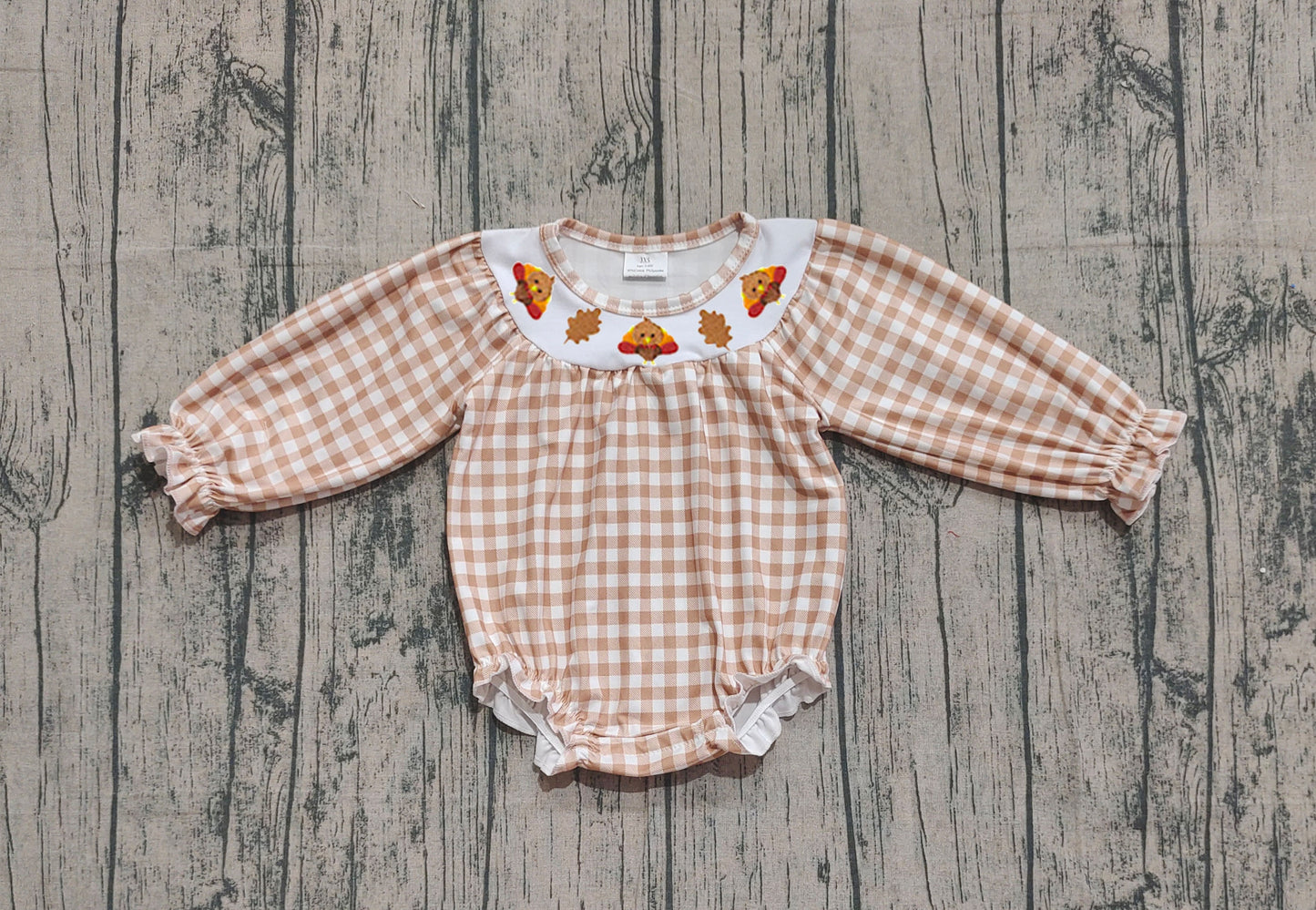 LR2205 embroidery turkey girl  summer romper 202508 RTS