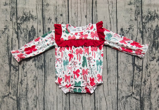 LR2209 Christmas bow girl summer romper 202506 preorder