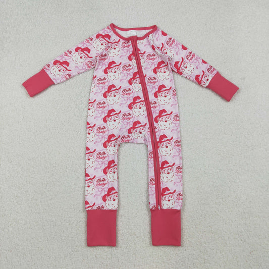 LR2243 howdy Christmas santa girl summer romper 202510 RTS
