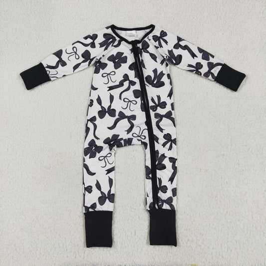 LR2253 bow black girl summer romper 202506 RTS