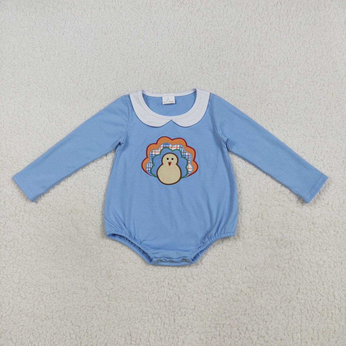 LR2261 embroidery  Thankful boy summer romper 202507 RTS