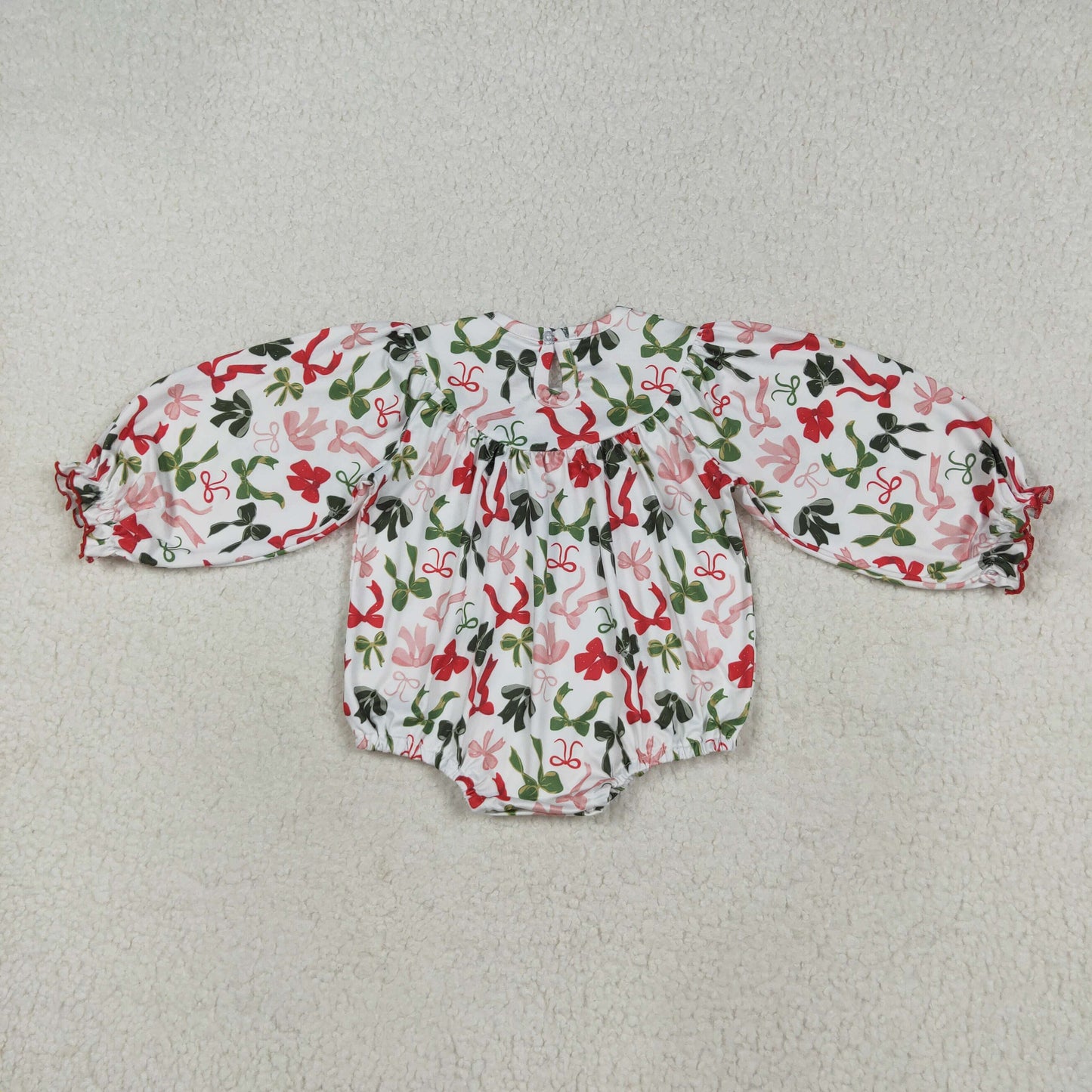 LR2276 smocked bow Merry Christmas  girl romper 202505 RTS
