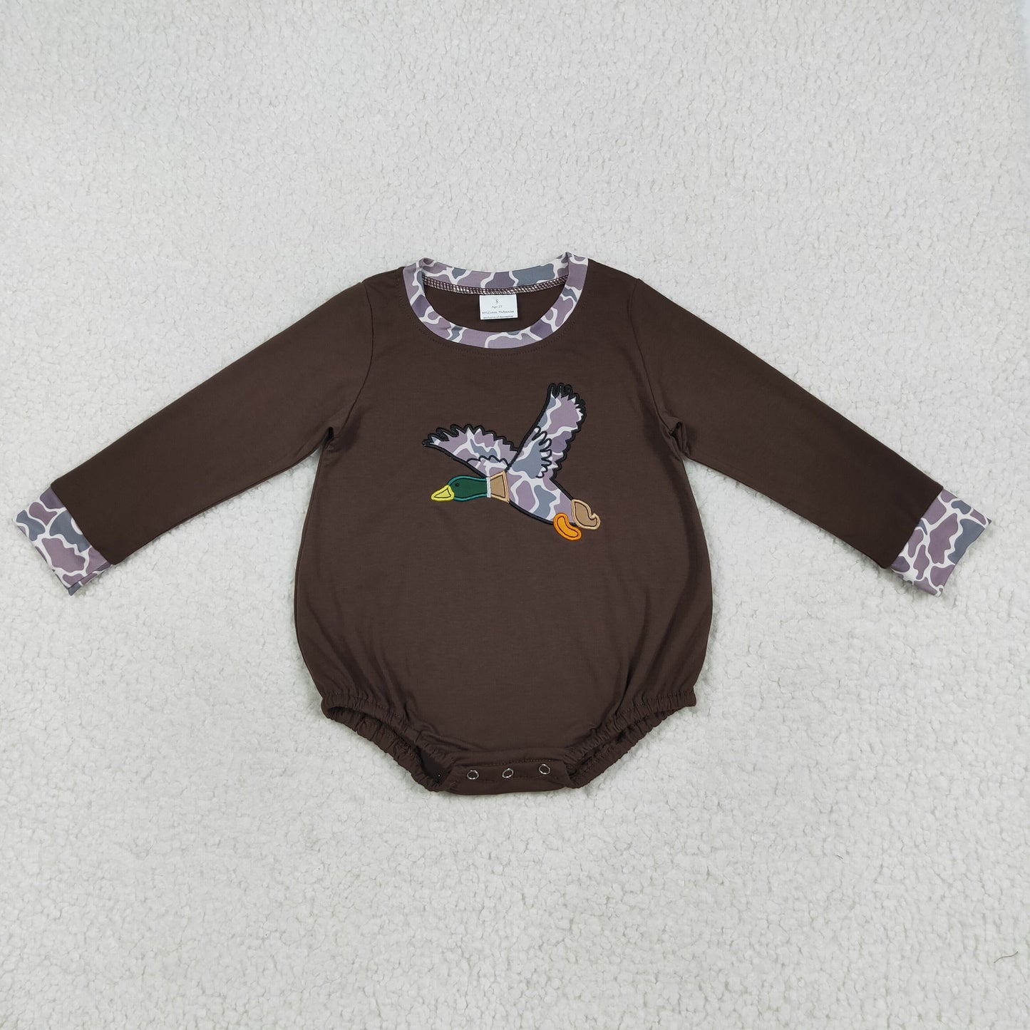 LR2310 Embroidery Duck girl kids summer romper 202507 RTS
