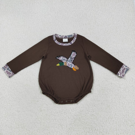 LR2310 Embroidery Duck girl kids summer romper 202507 RTS