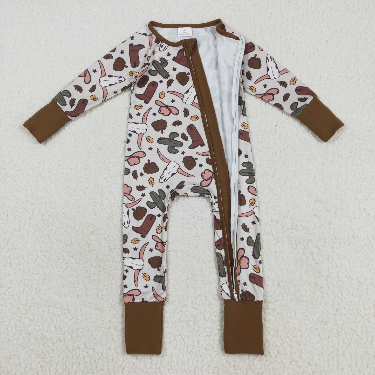LR2334 COW PUMPKIN girl summer romper 202508 RTS