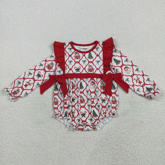LR2352 Christmas tree Santa girl boy summer romper 202507 RTS