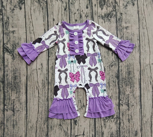 LR2355 bow purple girl boy summer romper 202507 preorder