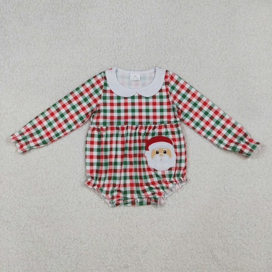 LR2357 Embroidery  Christmas tree Santa girl boy summer romper 202507 RTS