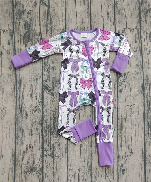 LR2358 bow purple girl boy summer romper 202507 preorder