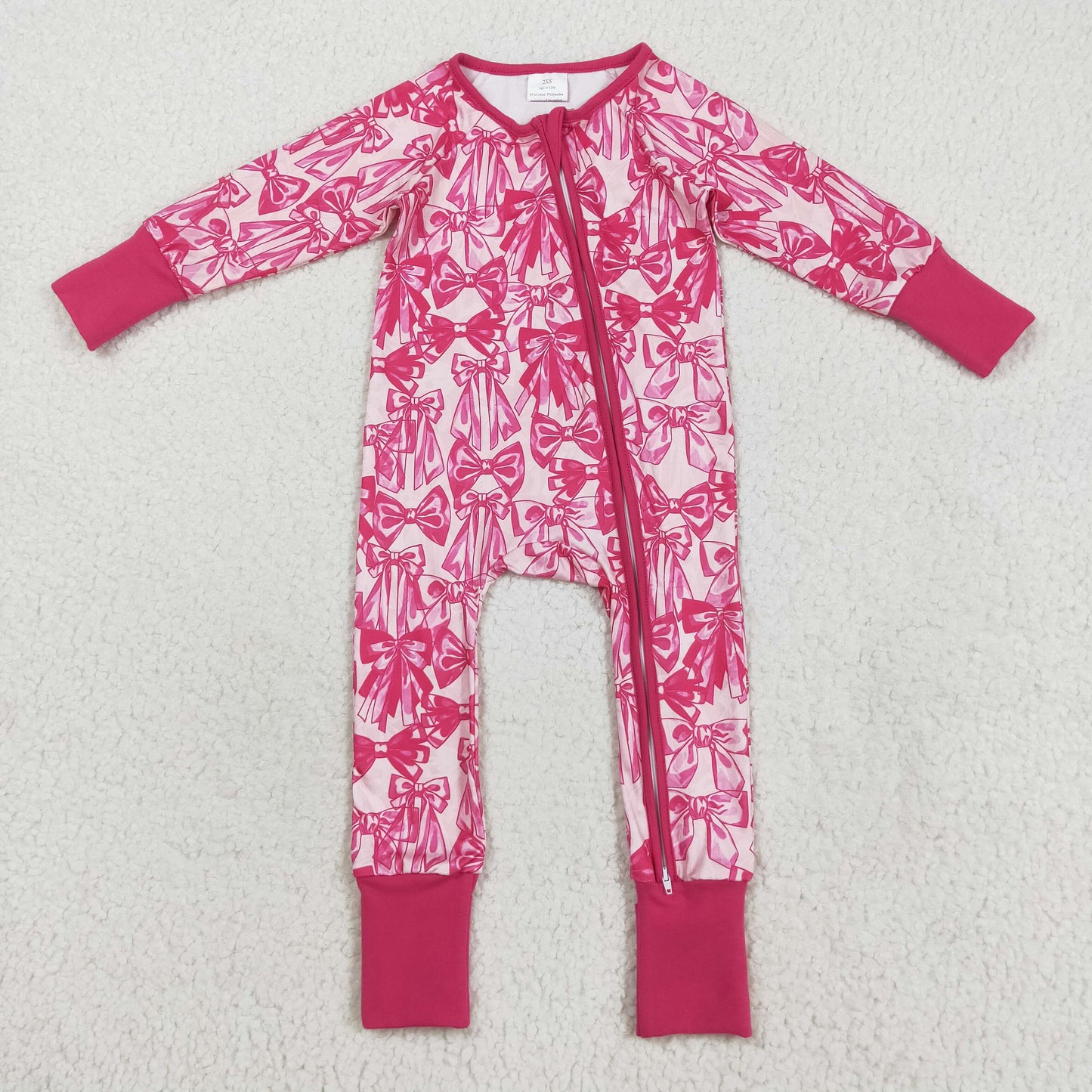 LR2365 bow girl kids summer romper 202508 RTS