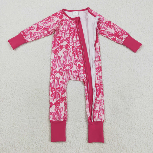 LR2365 bow girl kids summer romper 202508 RTS