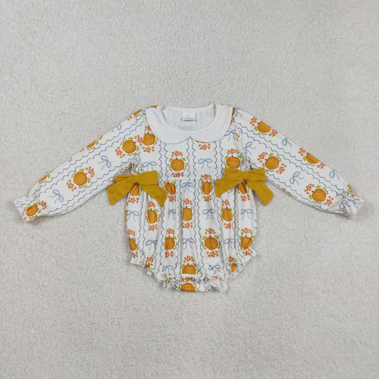 LR2389 pumpkin girl kids summer romper 202508 RTS