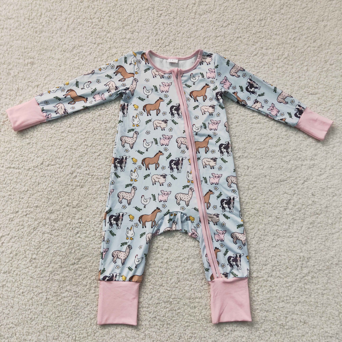 LR2567 cow farm girl summer romper 202508 RTS