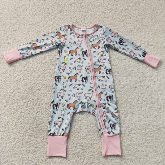 LR2401 cow farm girl summer romper 202508 RTS