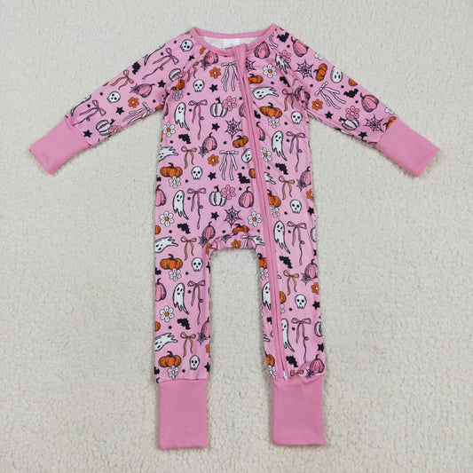 LR2405  pumpkin Halloween girl summer romper 202508 RTS