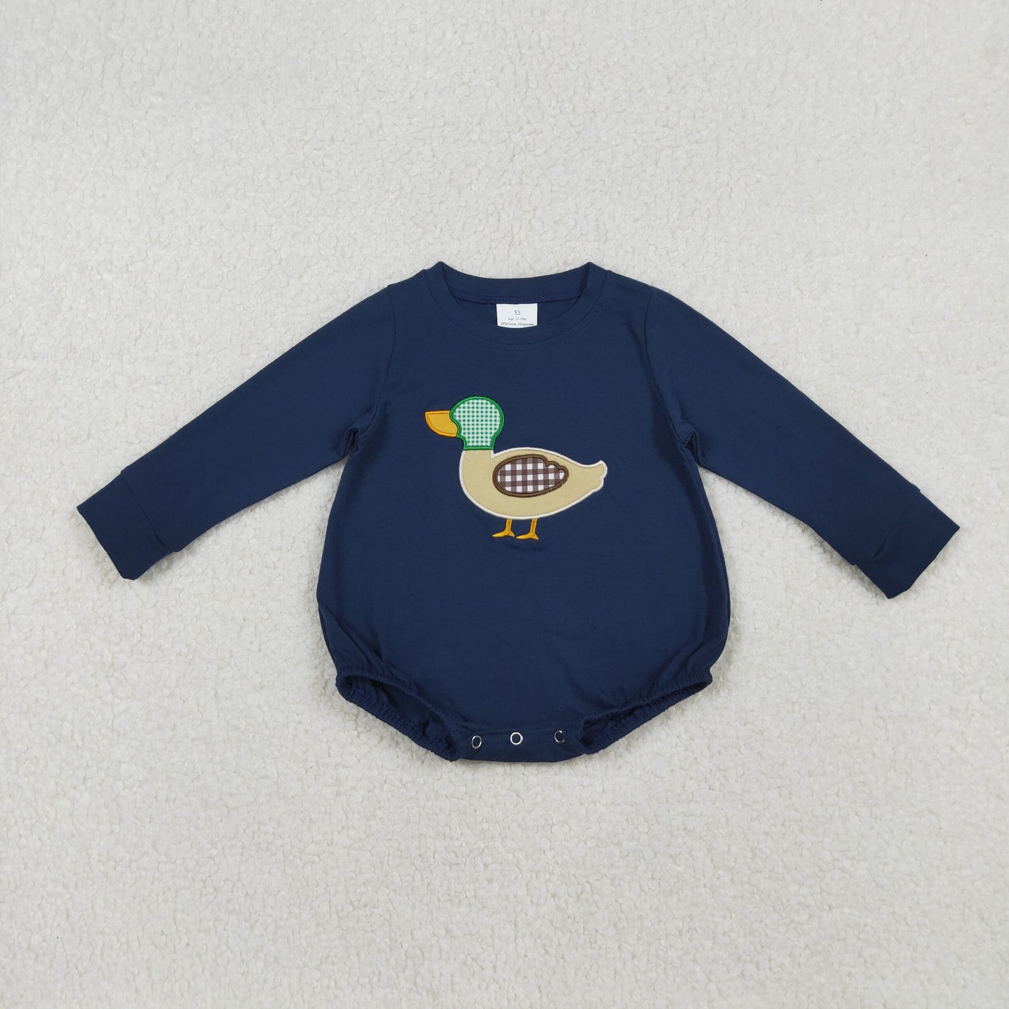 LR2436 embroidery  duck boy summer romper 202509 RTS
