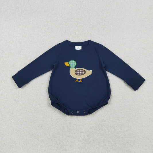 LR2436 embroidery  duck boy summer romper 202509 RTS