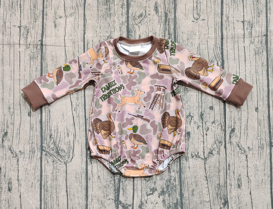 LR2440 deer duck camo western kids boy romper 202509 preorder