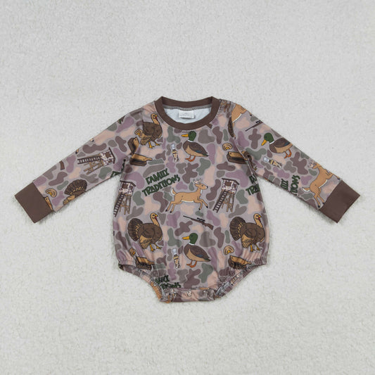 LR2440 deer duck camo western kids boy romper 202509 RTS