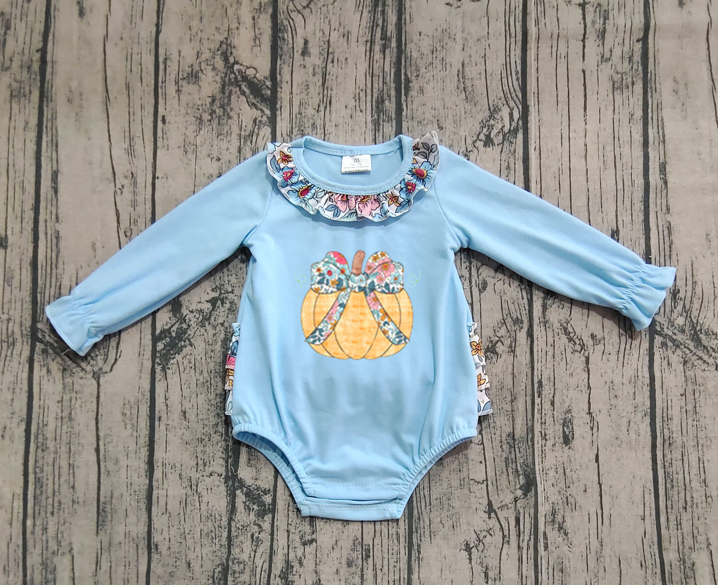 LR2441 embroidery  pumpkin Halloween girl summer romper 202508 preorder