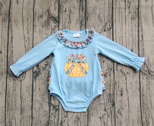 LR2441 embroidery  pumpkin Halloween girl summer romper 202508 preorder
