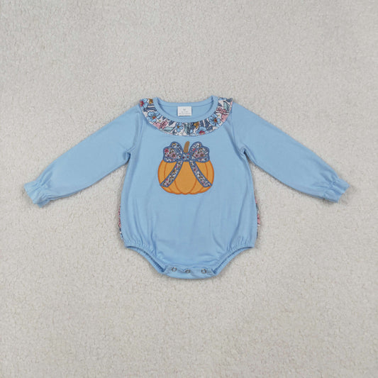 LR2441 embroidery  pumpkin Halloween girl summer romper 202509 RTS