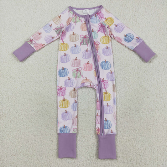 LR2442   pumpkin Halloween girl summer romper 202508 RTS