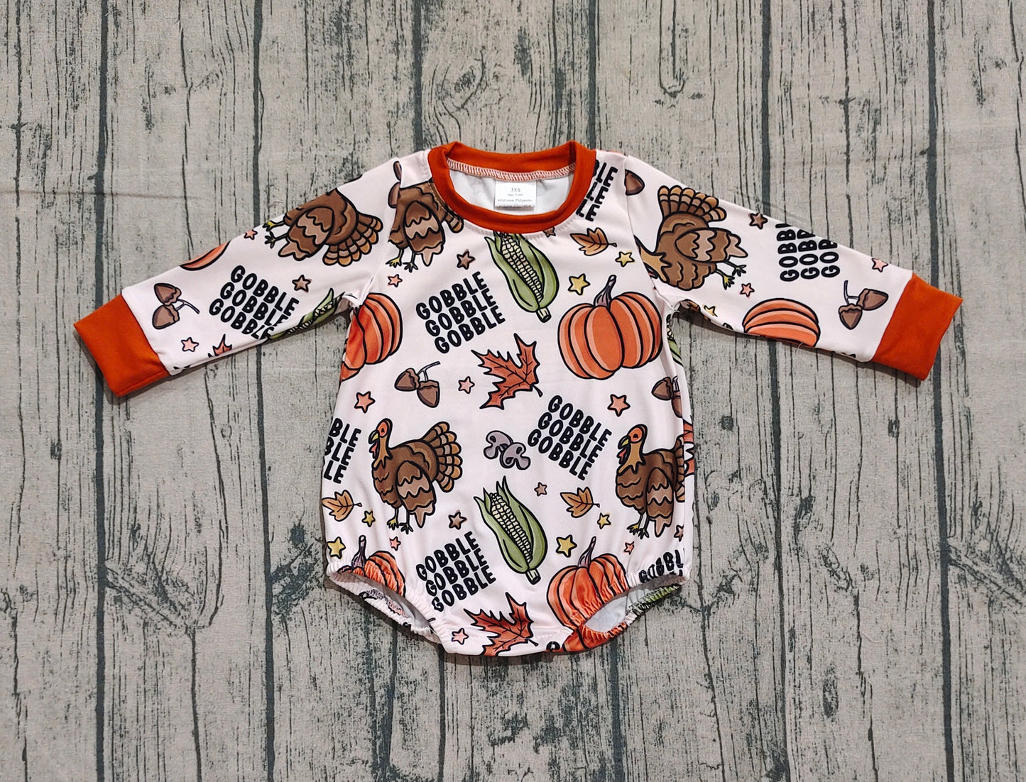 LR2447 turkey thanksgiving western kids boy romper 202509 preorder