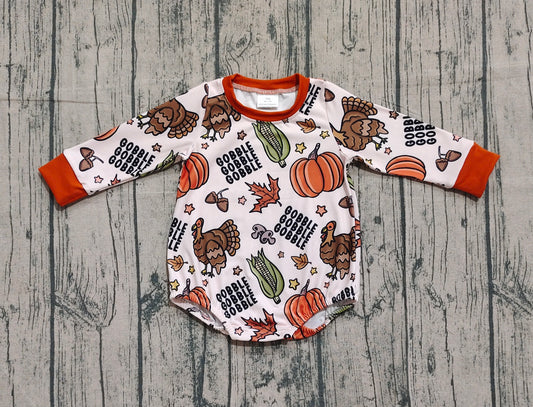 LR2447 turkey thanksgiving western kids boy romper 202509 preorder