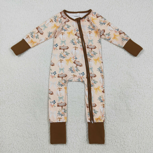 LR2462 pumpkin Halloween girl summer romper 202508 RTS