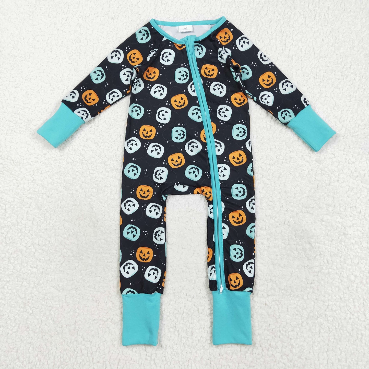 LR2465 pumpkin Halloween girl summer romper 202508 RTS
