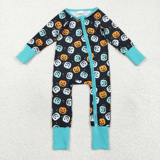LR2465 pumpkin Halloween girl summer romper 202508 RTS