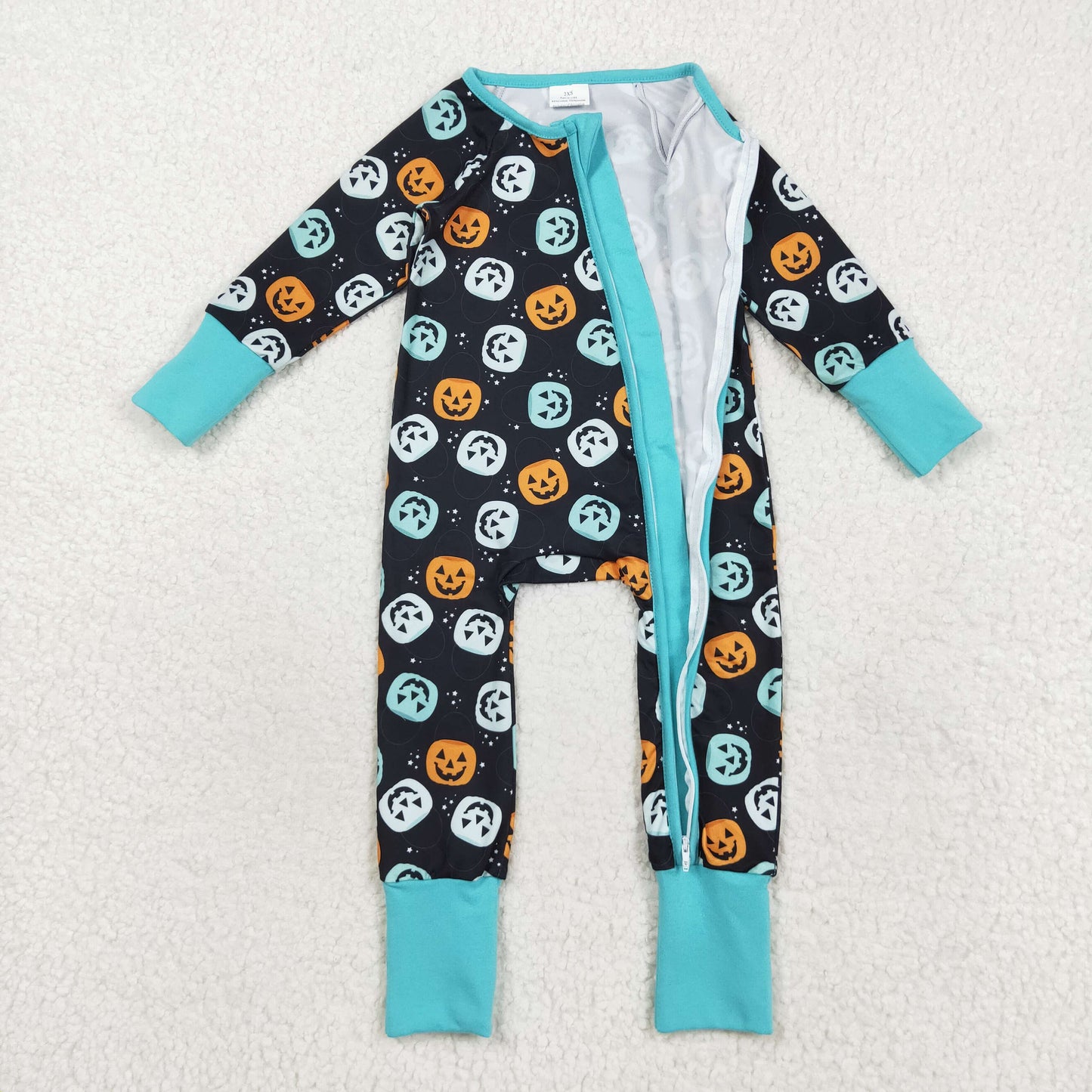 LR2465 pumpkin Halloween girl summer romper 202508 RTS