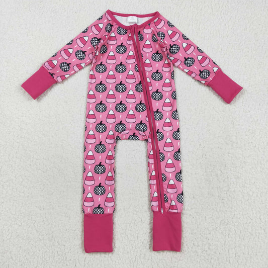 LR2467 pumpkin candy Halloween  boy summer romper 202508 RTS
