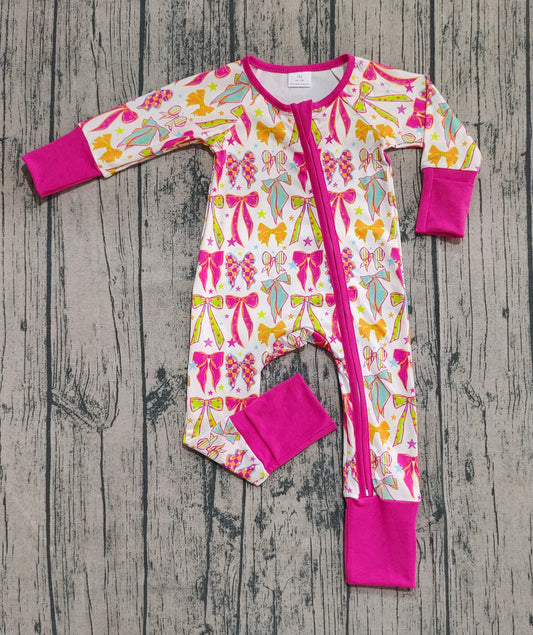 LR2468 bow Christmas summer girl romper 202508 preorder