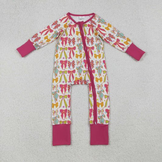 LR2468 bow Christmas summer girl romper 202508 preorder