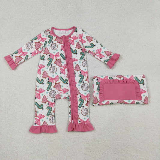 LR2486 Christmas bow  girl romper 202510 RTS
