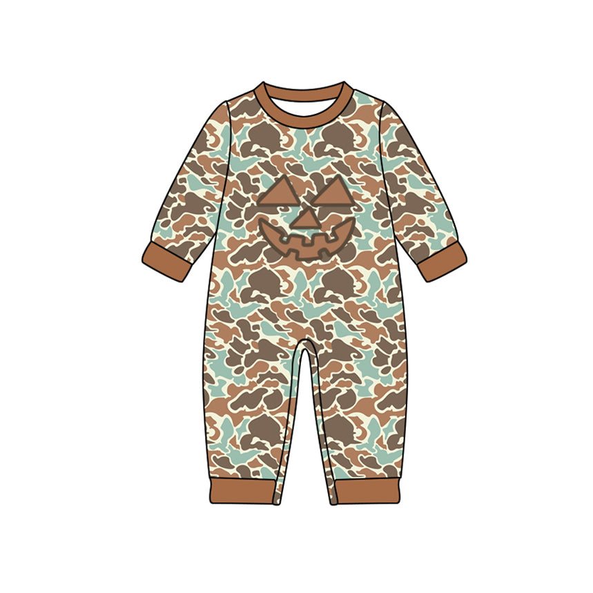 LR2492  camo pumpkin Halloween girl summer romper 202507 preorder