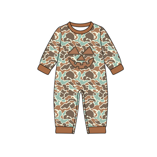 LR2492  camo pumpkin Halloween girl summer romper 202507 preorder