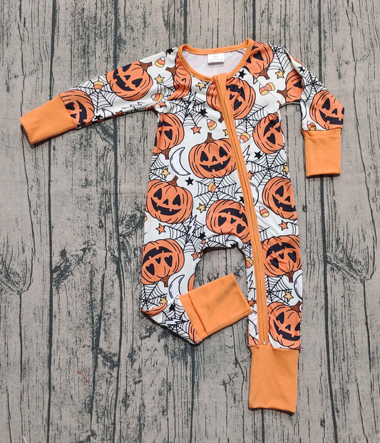 LR2528 Halloween pumpkin  boy summer romper 202508 preorder