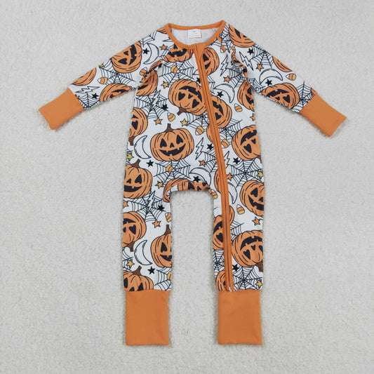 LR2528 Halloween pumpkin  boy summer romper 202508 RTS