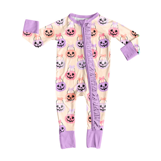 LR2535  Halloween pumpkin boy summer romper 202508 preorder