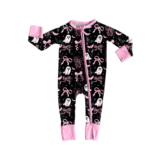 LR2540 Boo bow Halloween girl summer romper 202508 preorder