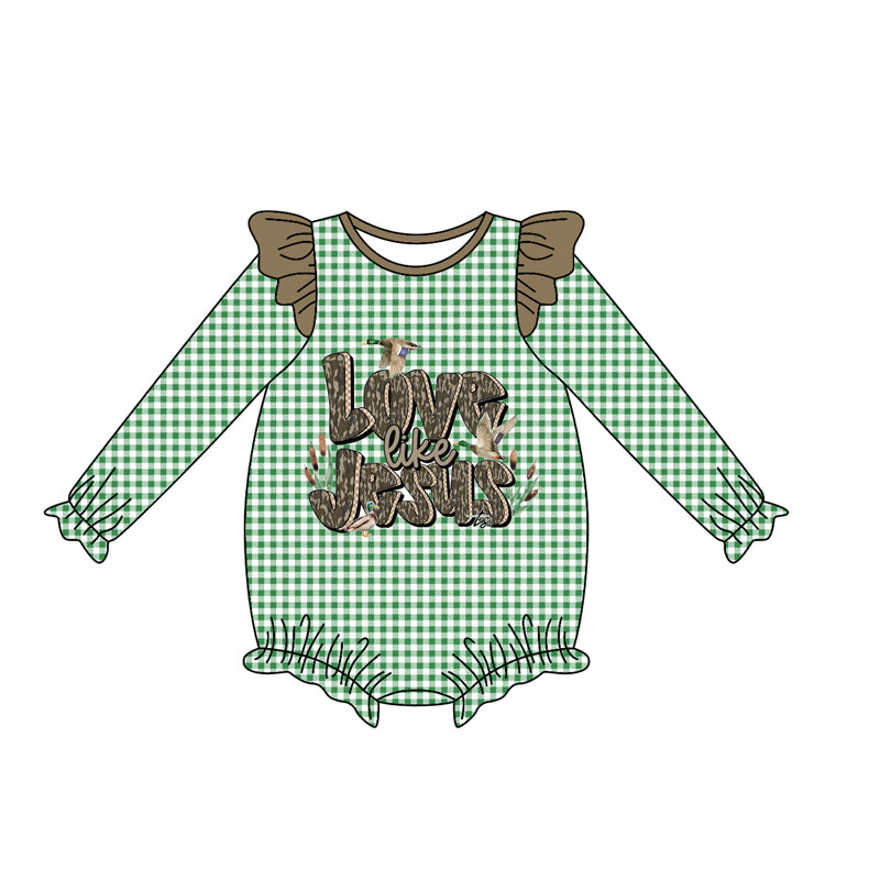 LR2551 love is Jesus girl  summer romper 202508 preorder