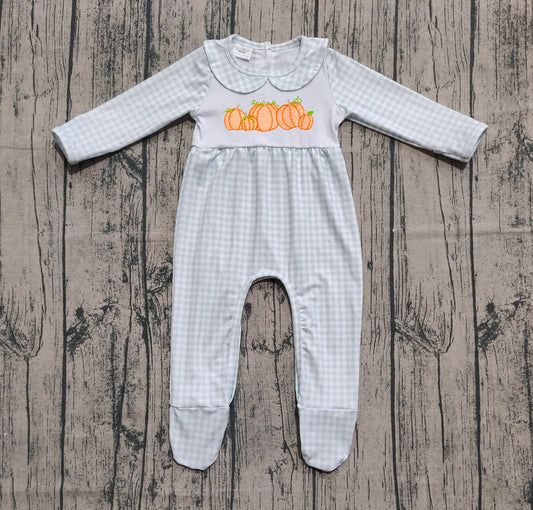LR2560 embroidery  pumpkin boy romper 202508 preorder