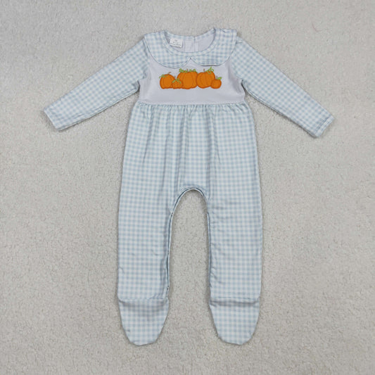 LR2560 embroidery  pumpkin boy romper 202509 RTS