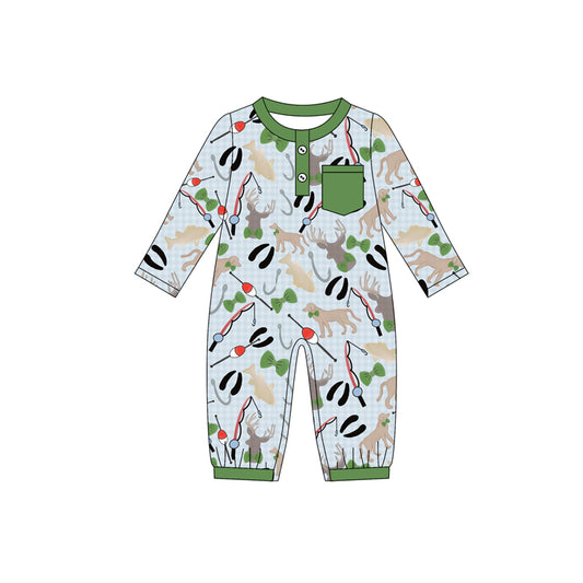 LR2564  fishing hunting deer  summer romper 202508 preorder