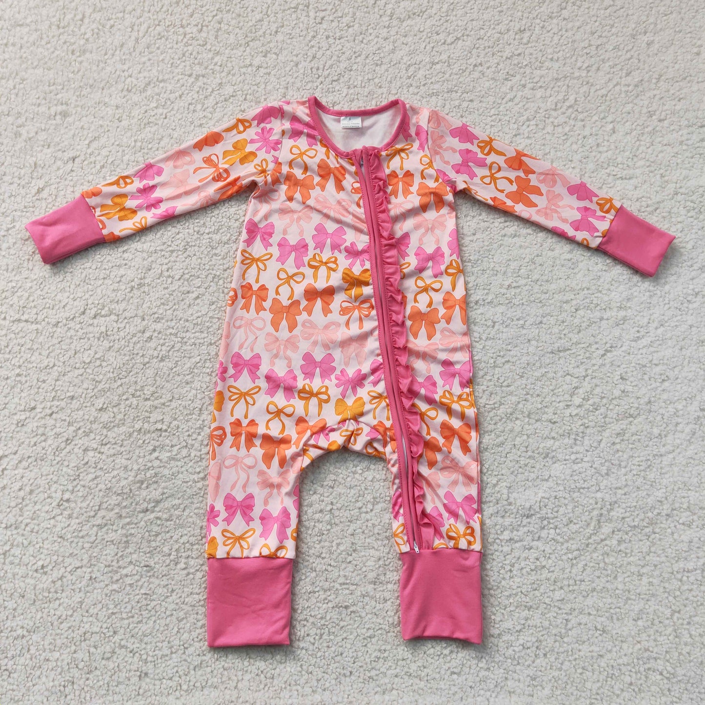 LR2567 bow girl summer romper 202508 RTS