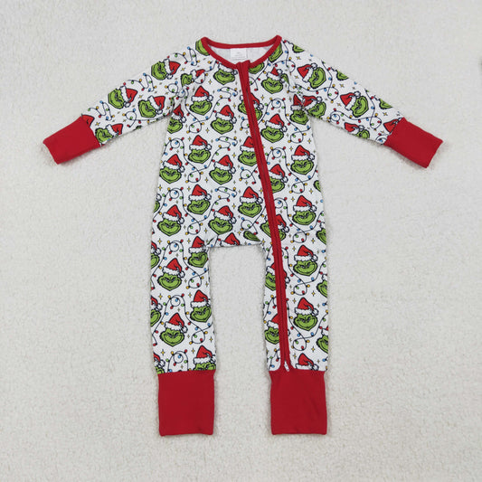 LR2574 Christmas grinch boy summer romper 202509 RTS