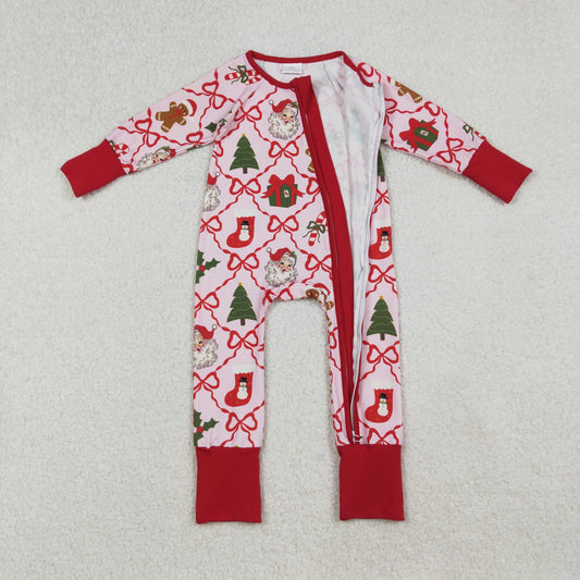 LR2632  Christmas Santa gingerbread boy summer romper 202509 RTS